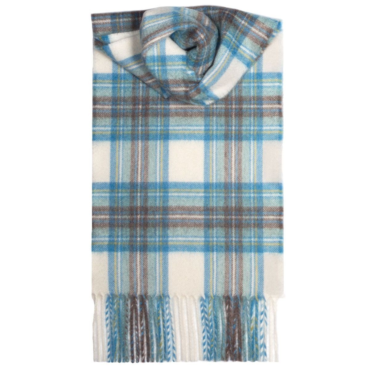 Stewart Dress Blue Tartan 100% Cashmere Scarf by Lochcarron of Scotland