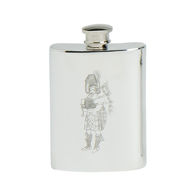 Edwin Blyde Celtic Collection Piper Design Kidney Flask