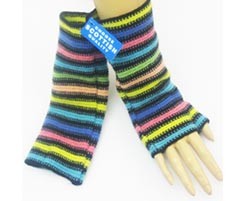 The Scarf Company 100% Lambswool Ladies Wristlets - Striped