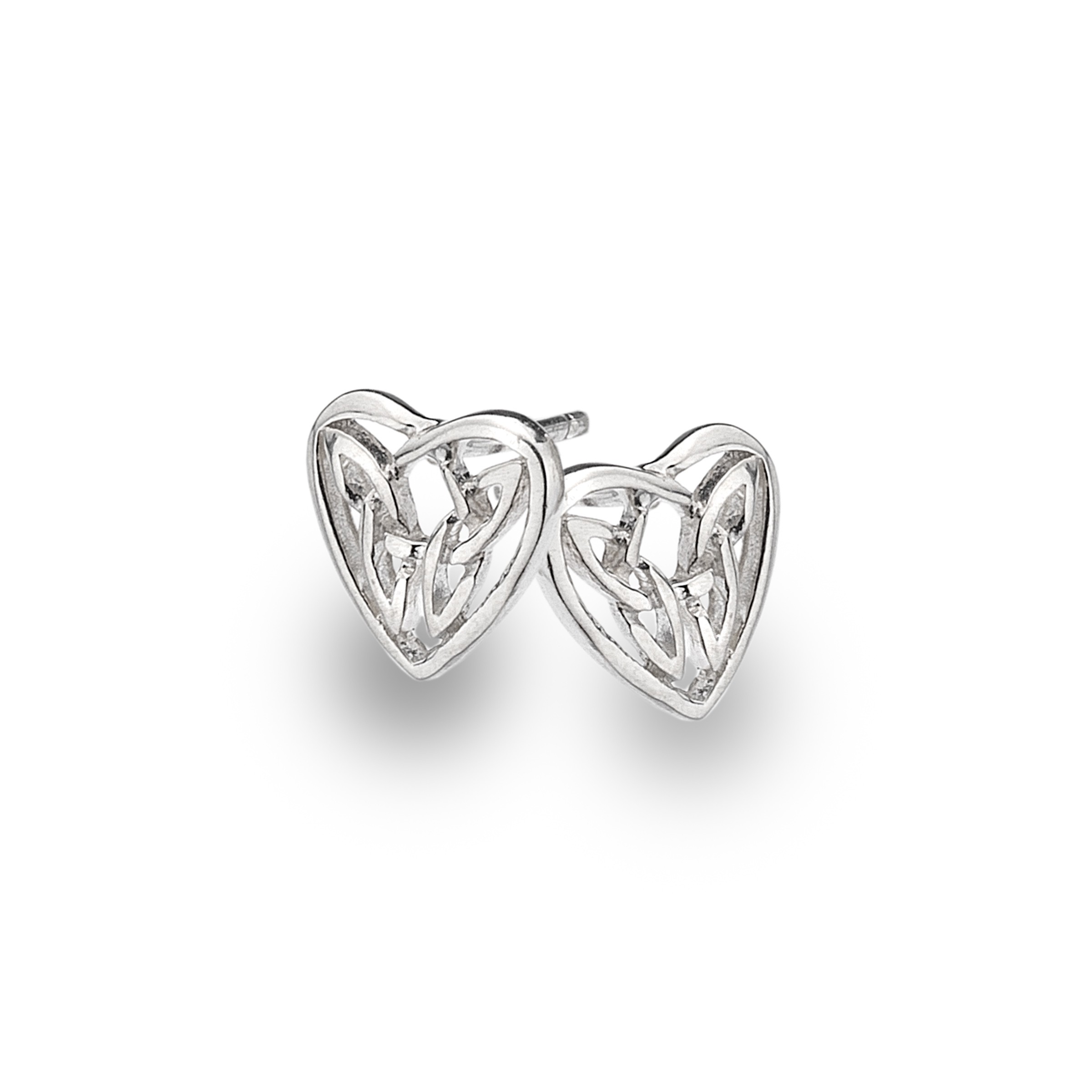 Celtic Heart Knot Sterling Silver Stud Earrings