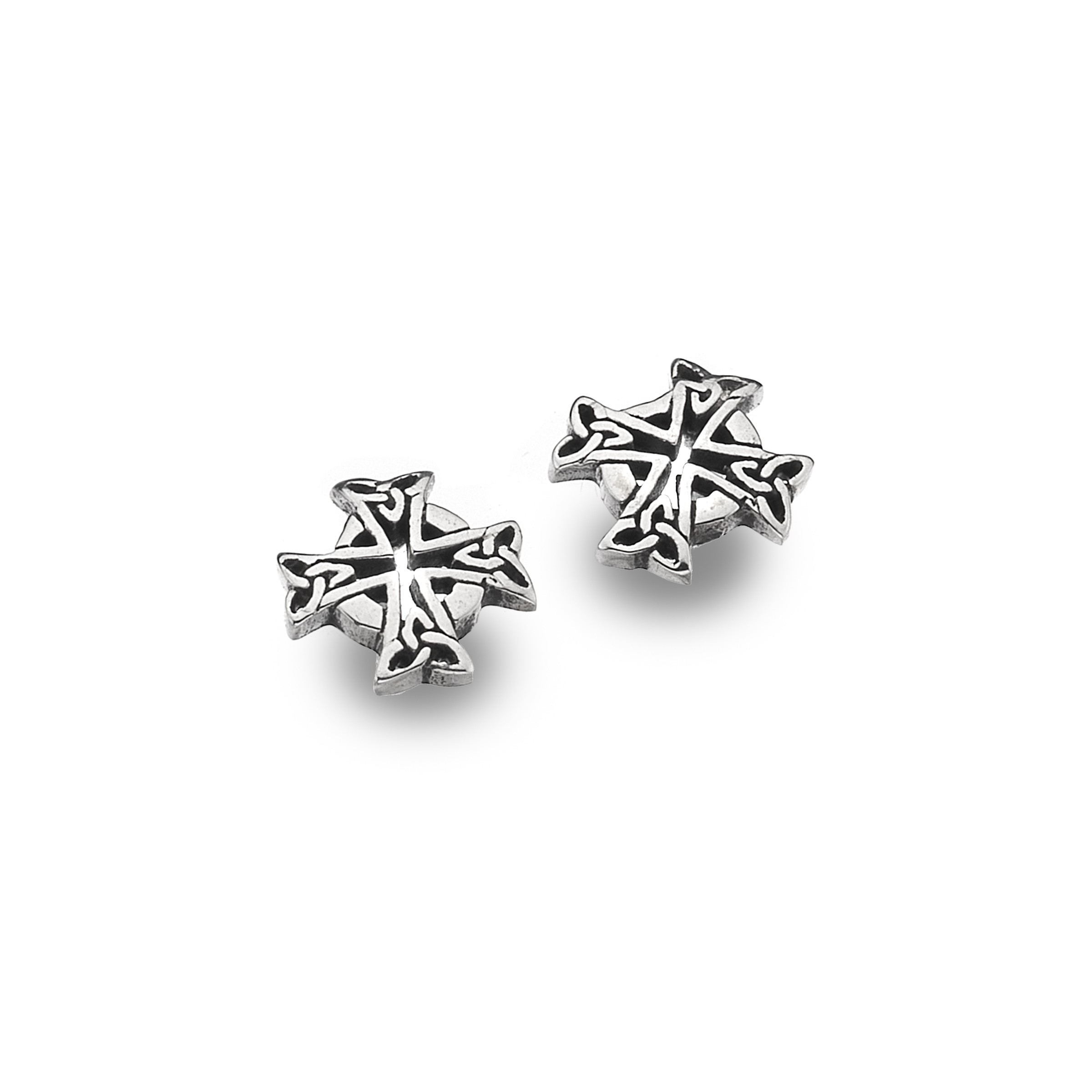 Celtic Cross Sterling Silver Stud Earrings
