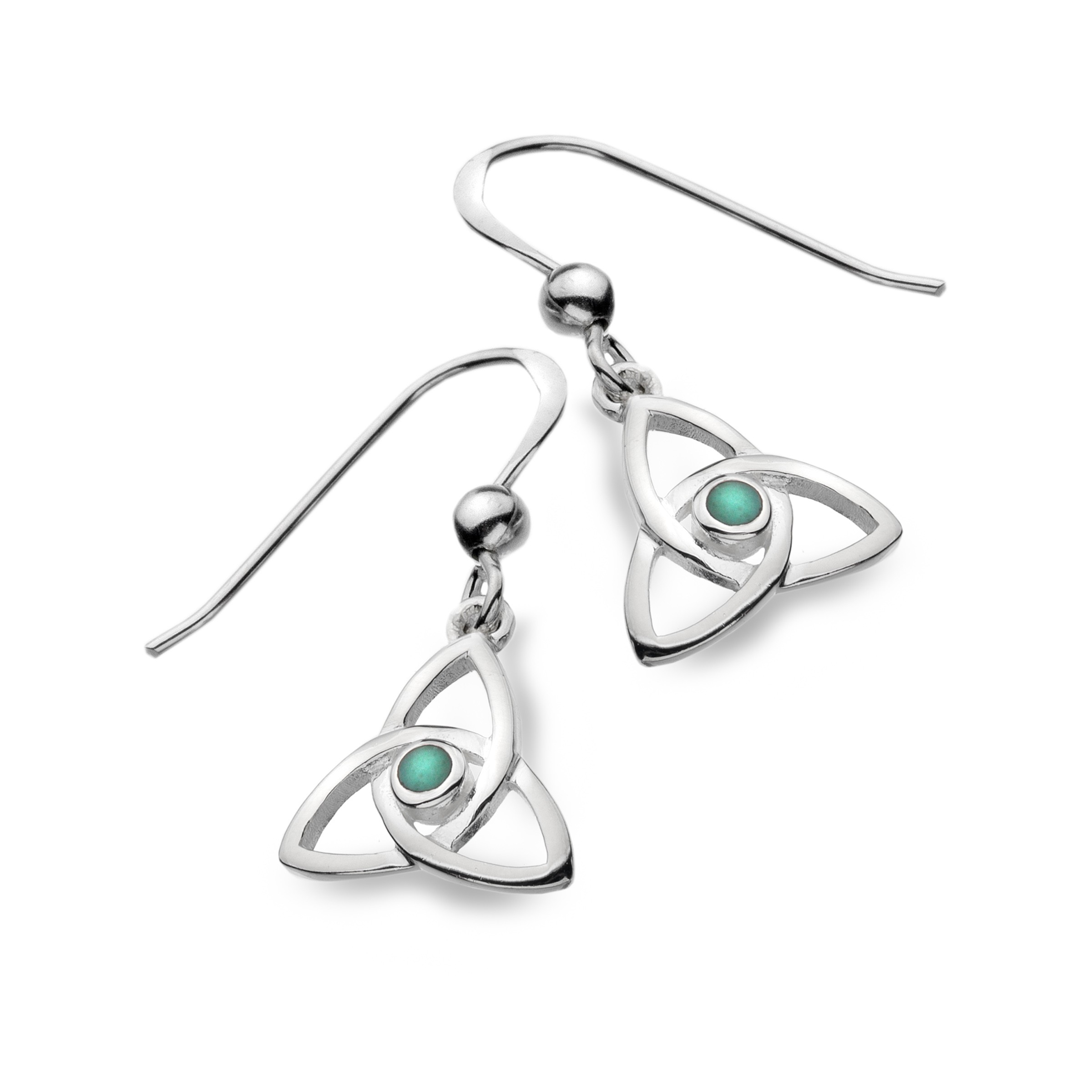 Celtic Trinity Knot & Turquoise Sterling Silver Earrings
