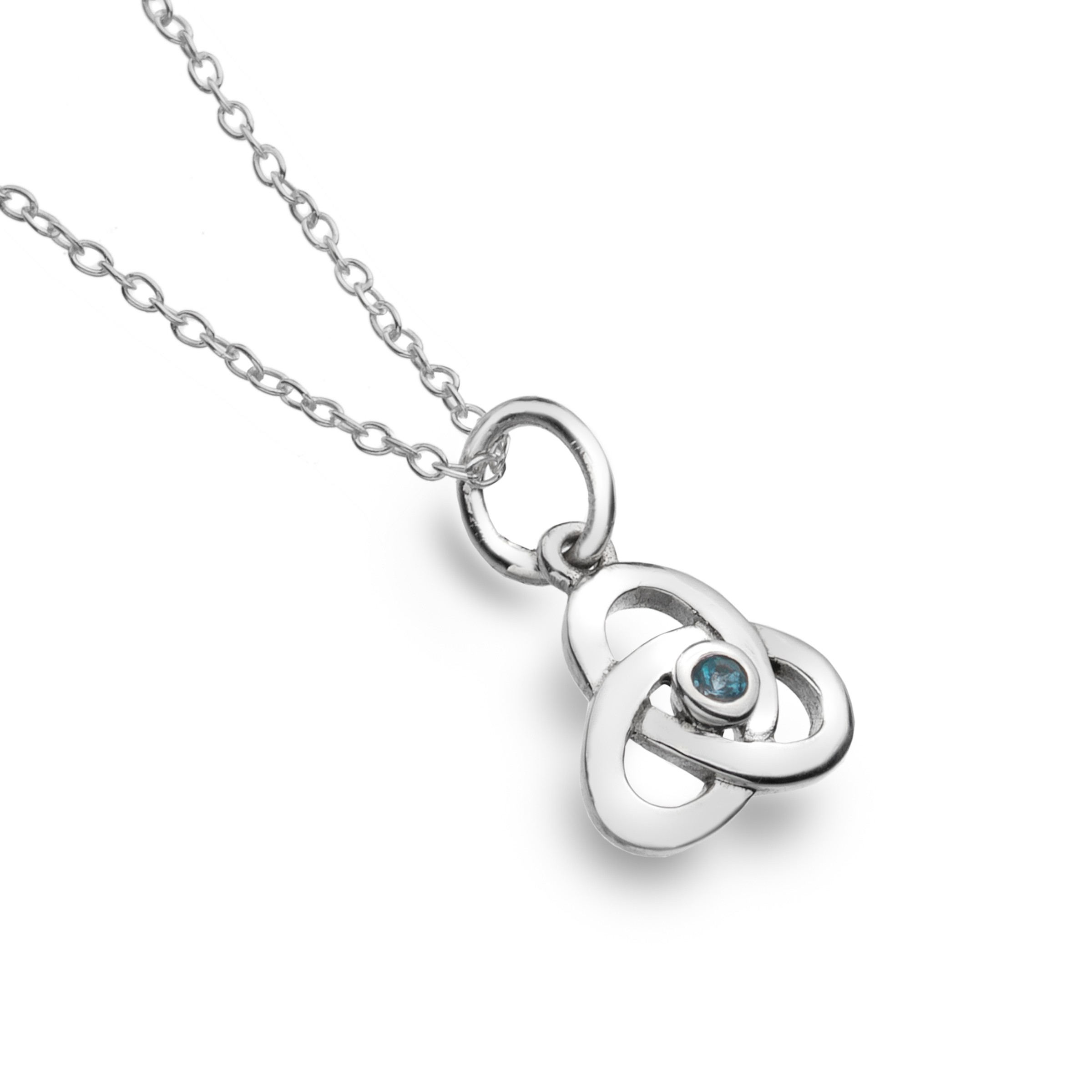 Celtic Knot Topaz Sterling Silver Pendant Necklace
