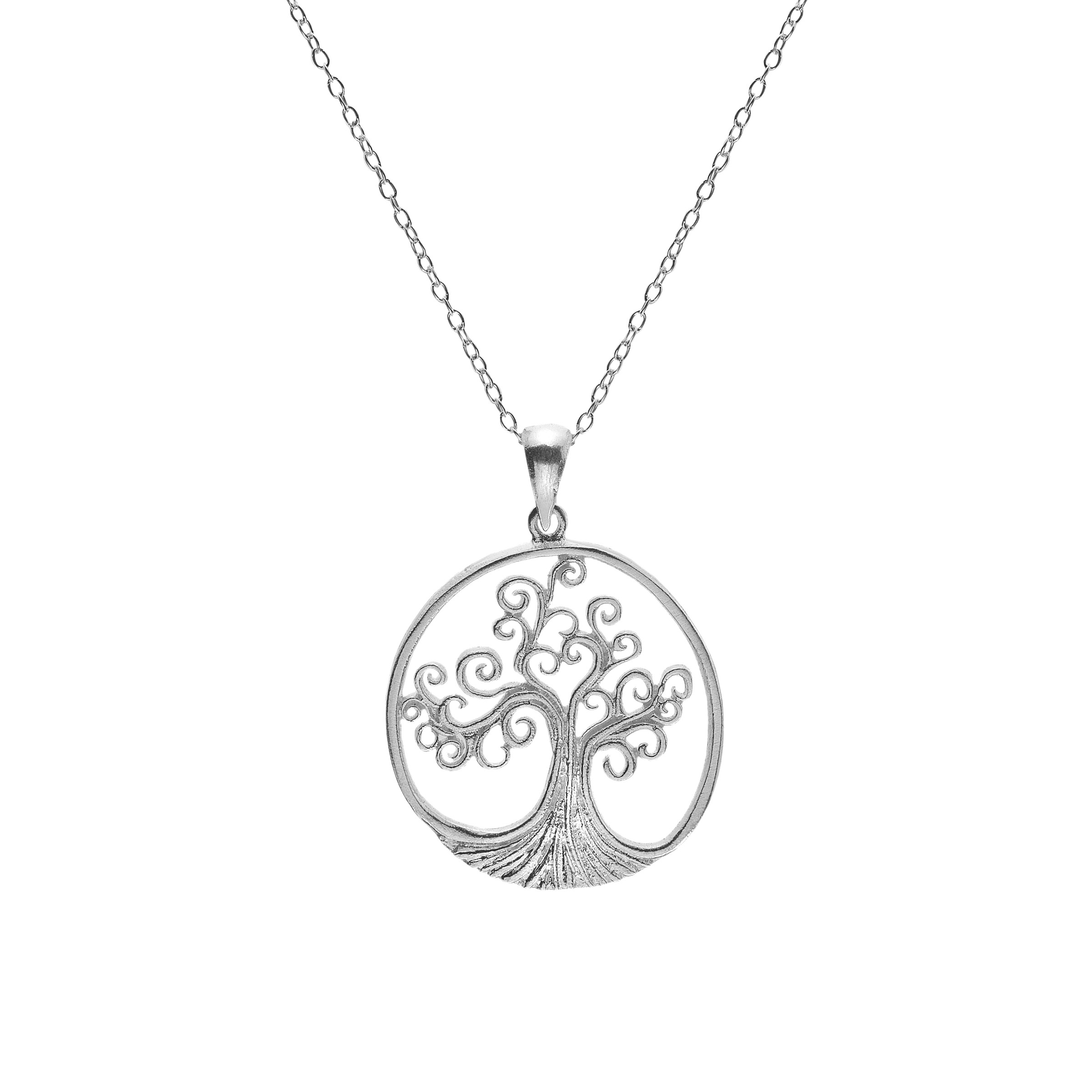 Celtic Spiral Tree of Life Sterling Silver Pendant Necklace 