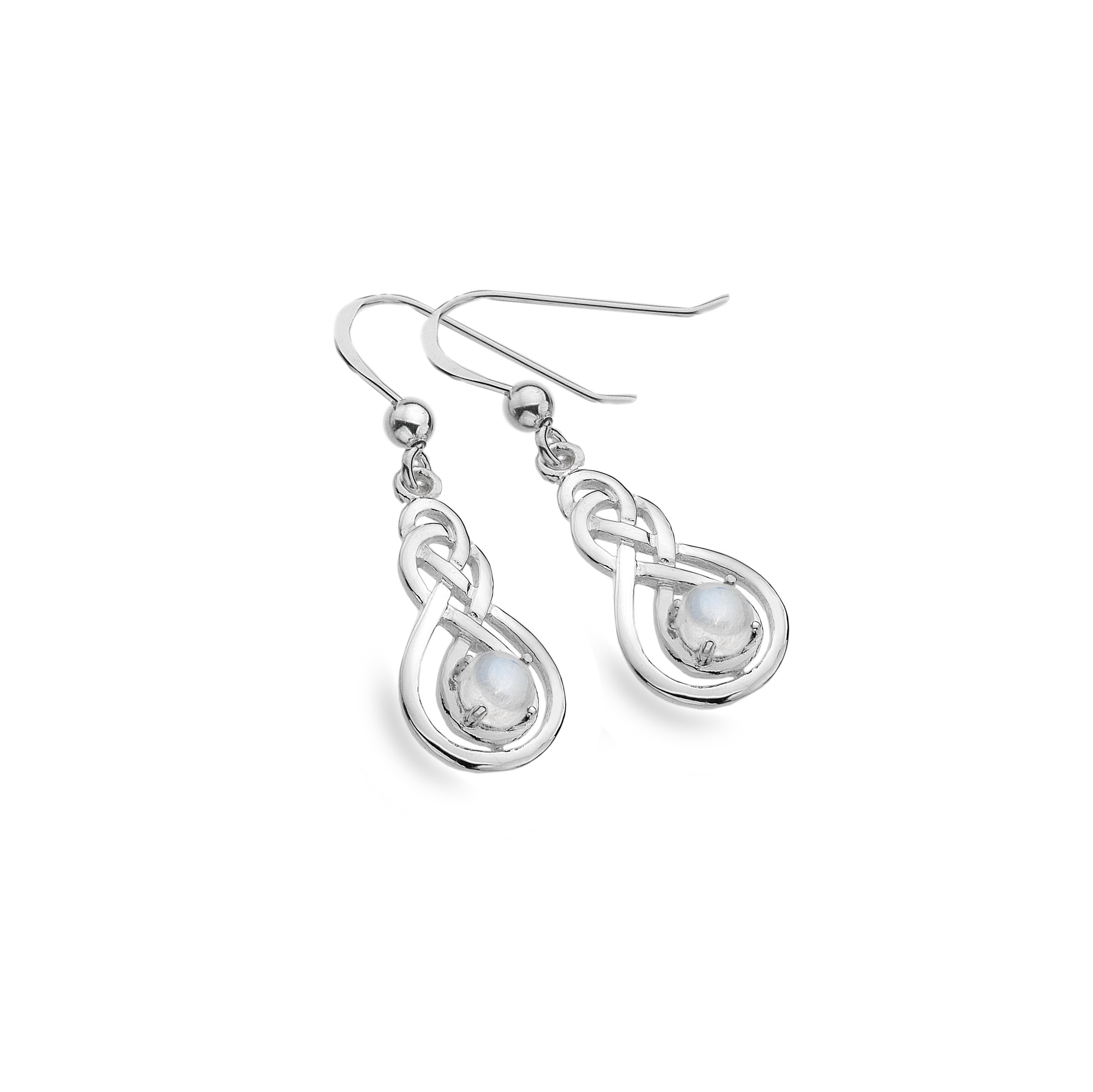 Celtic Double Knot & Moonstone Sterling Silver Earrings 