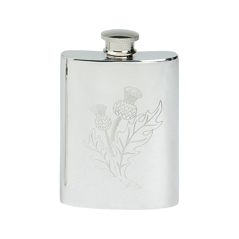Edwin Blyde Thistle Collection Thistle Design Kidney Flask