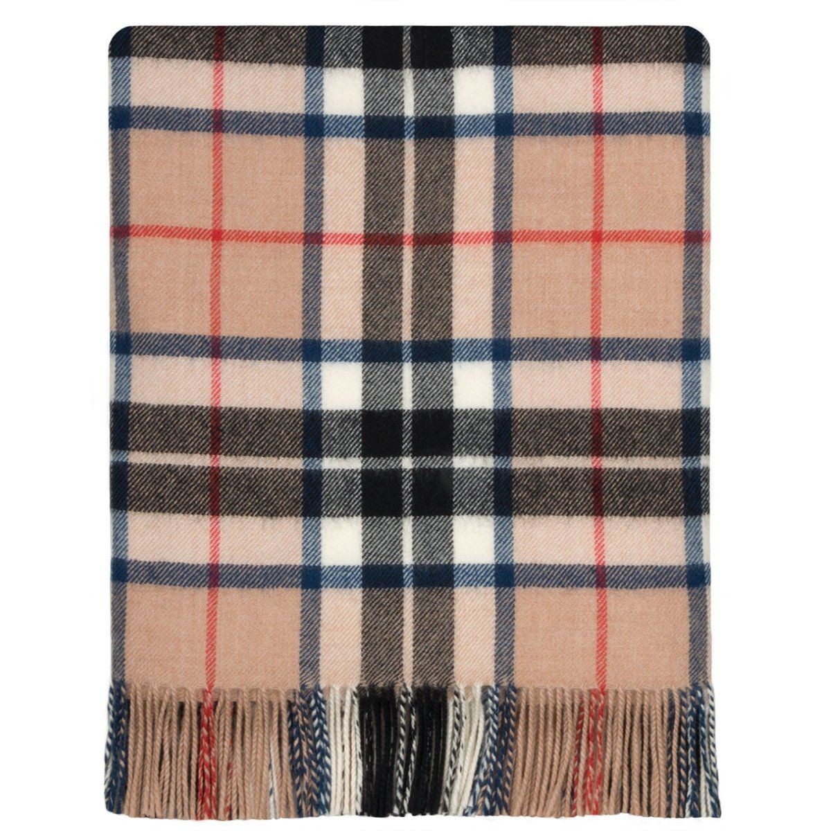 100% Lambswool Blanket in Camel Thomson by Lochcarron of Scotland