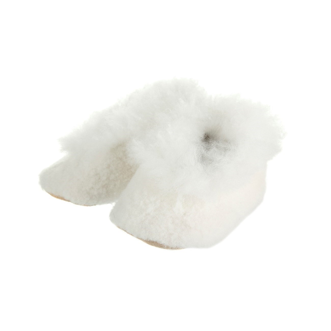 Alpaca Baby Bootees with Merino Fleece - Ivory