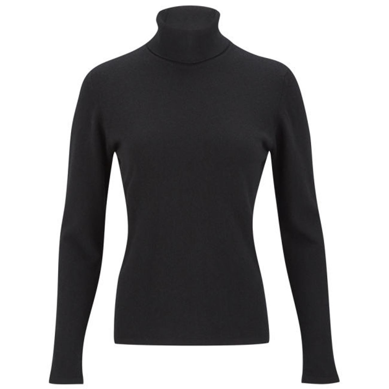House of Cashmere Ladies' Black Roll Neck - 100% Cashmere Made in Scotland