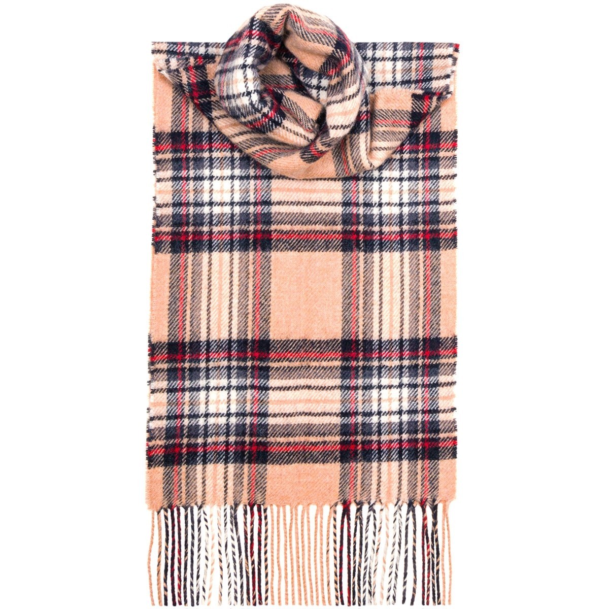 Stewart Camel  Tartan 100% Lambswool Scarf by Lochcarron