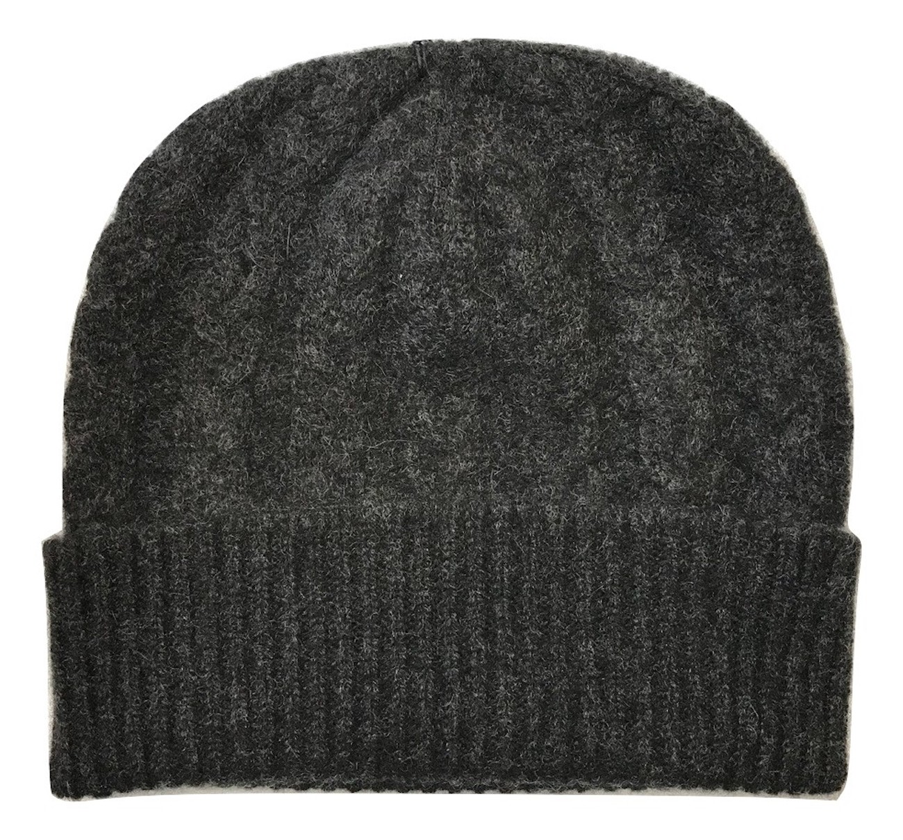 The Scarf Company Charcoal Cashmere 3ply Cable Knit Beanie Hat