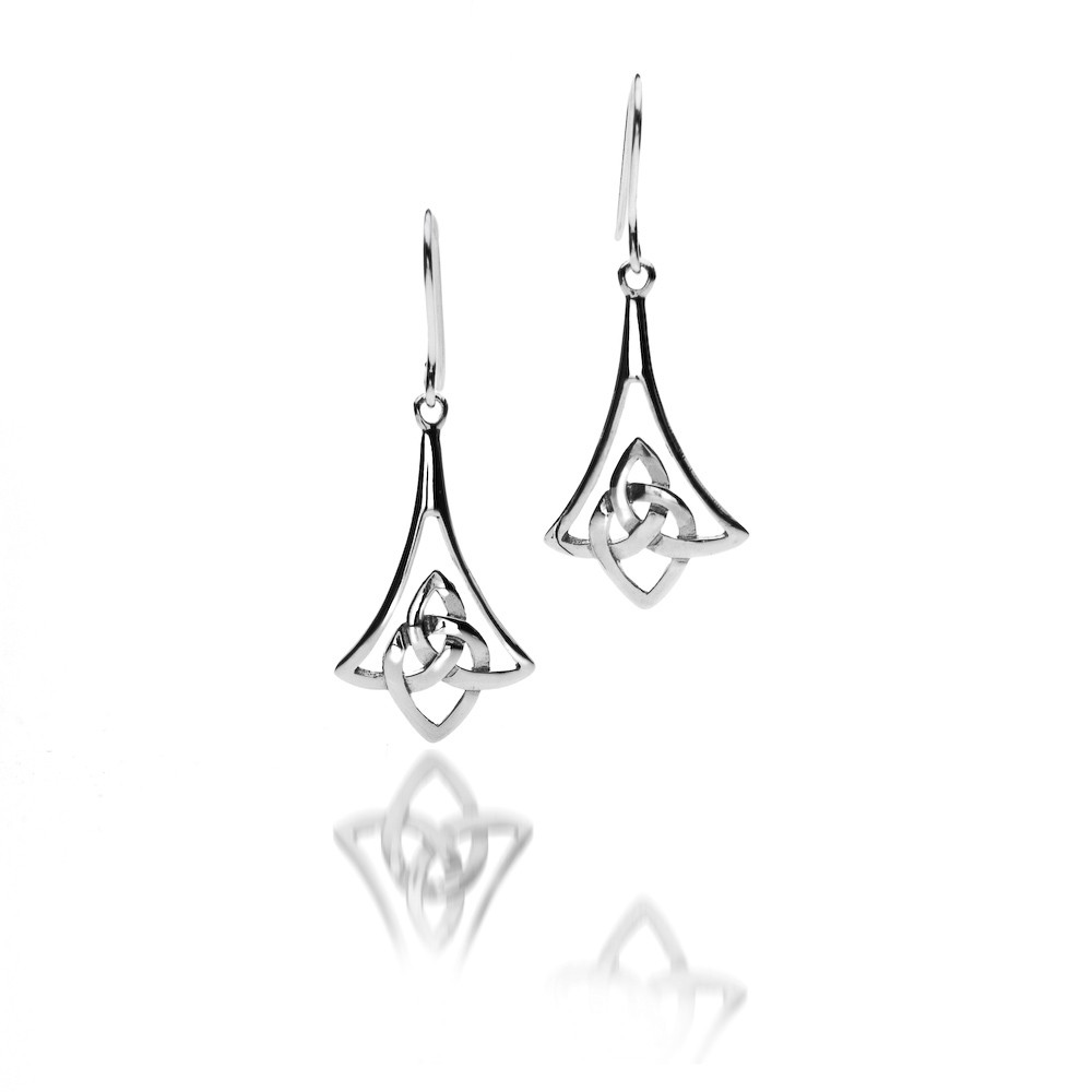 Celtic Bell Sterling Silver Earrings 