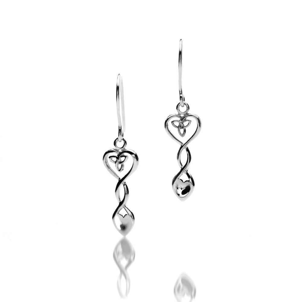 Celtic Heart Love Spoon Sterling Silver Earrings