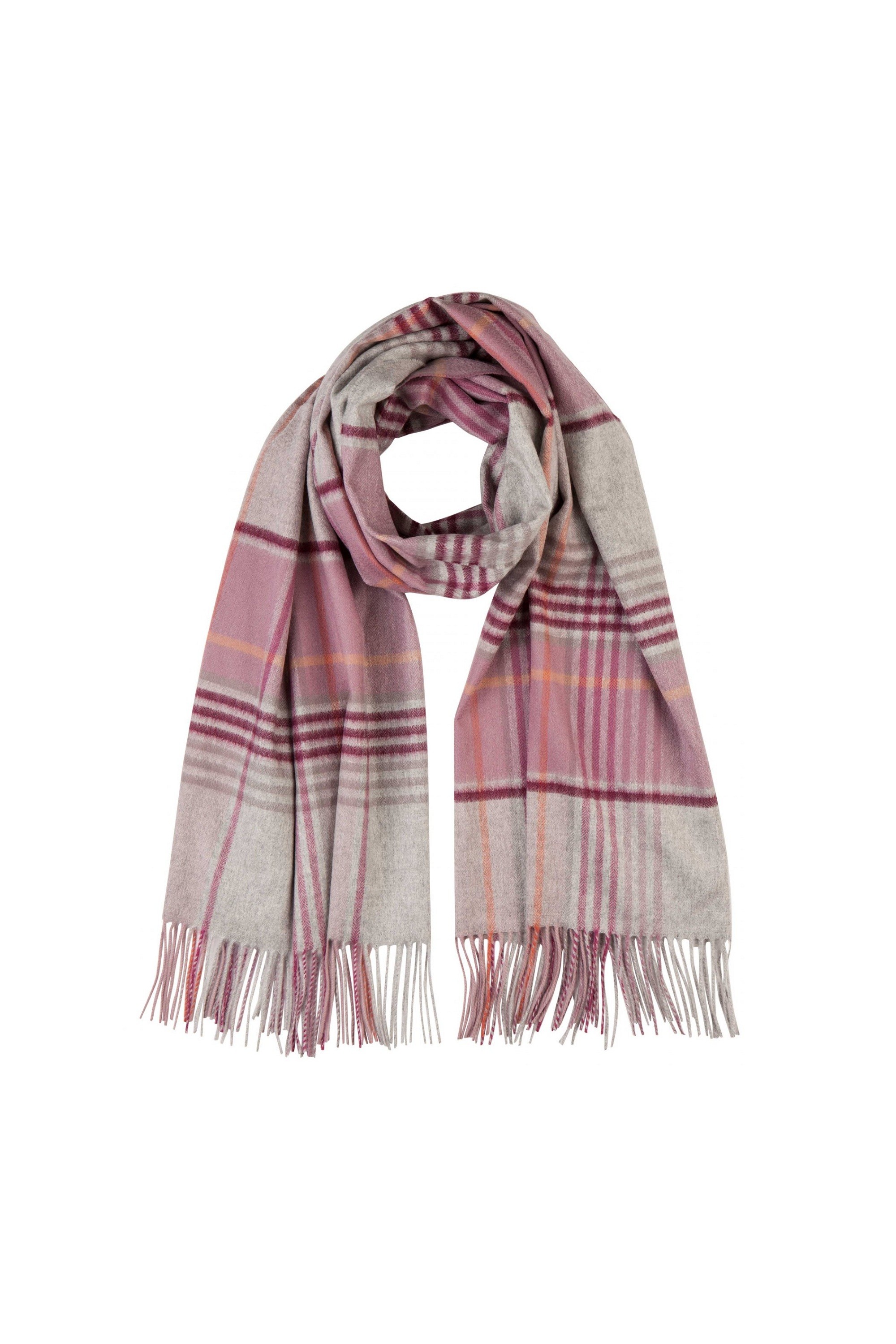 Cashmere Stole - Gingam Check Soft Berry