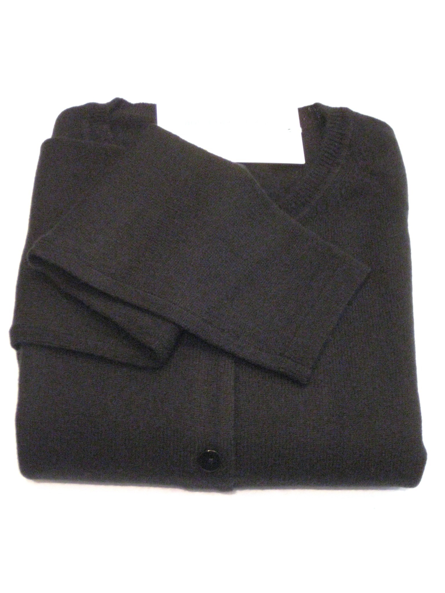 Black Ladies' Crew Cardigan - 100% Cashmere Made in Scotland