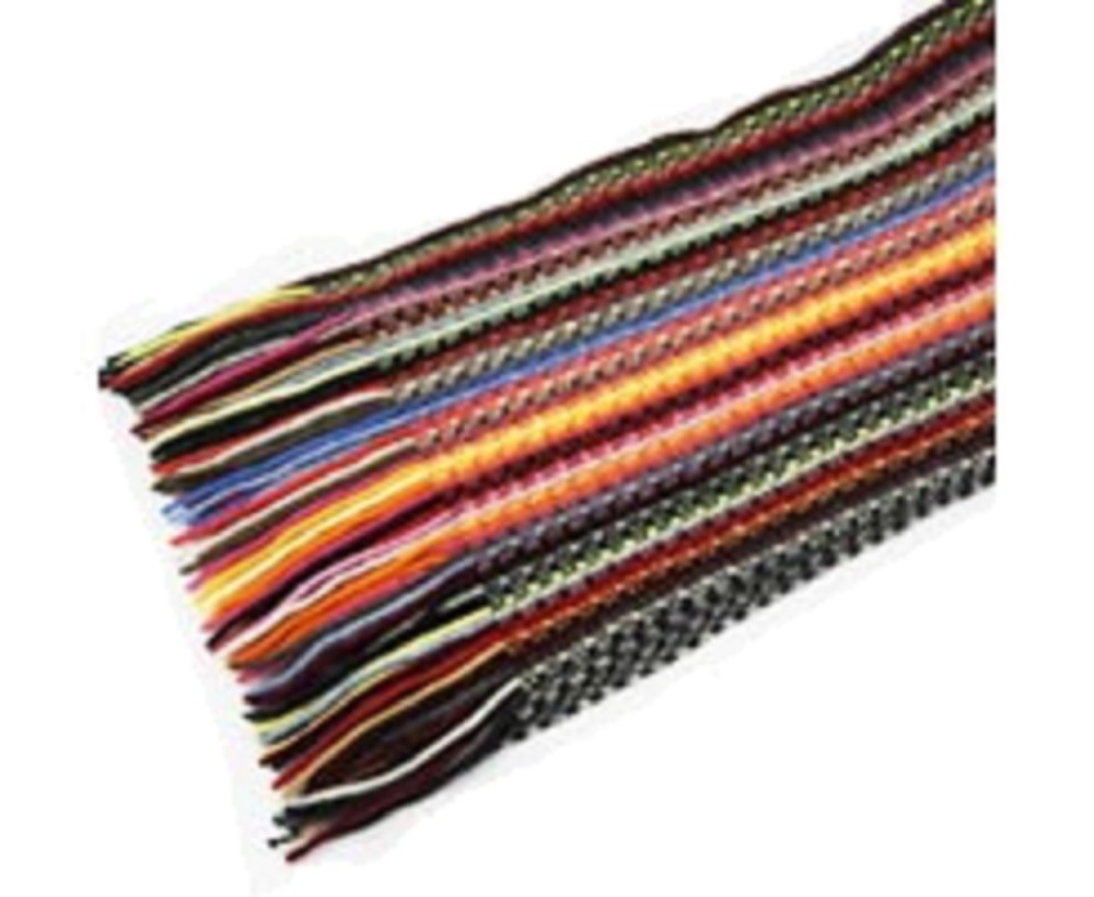 The Scarf Company Multicoloured Striped Lace Stitch Cashmere Scarf