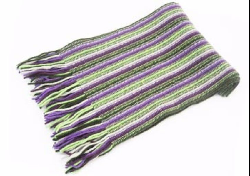 Purple & Green Lambswool Scarf from The Scarf Company - Made in Scotland