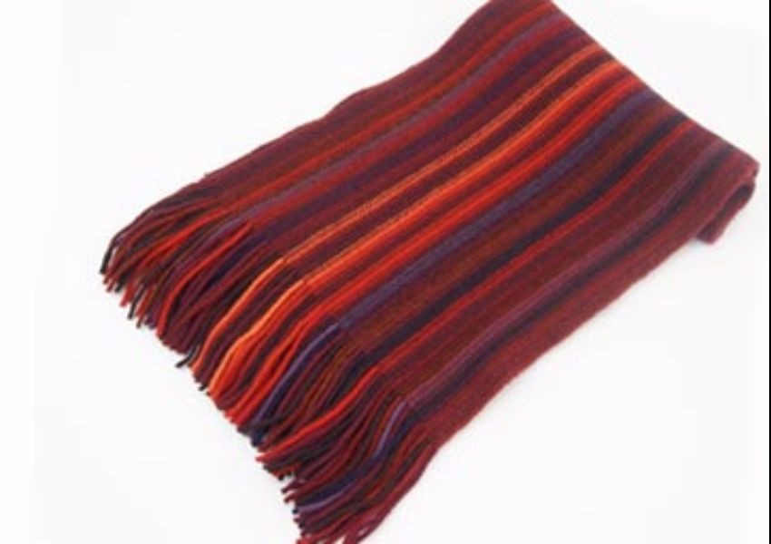 Dark Red Lambswool Scarf from The Scarf Company - Made in Scotland