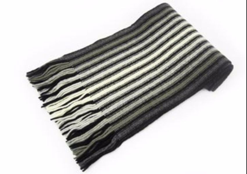 White & Black Lambswool Scarf from The Scarf Company - Made in Scotland