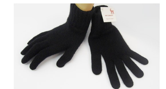 The Scarf Company Black Cashmere Unisex Gloves