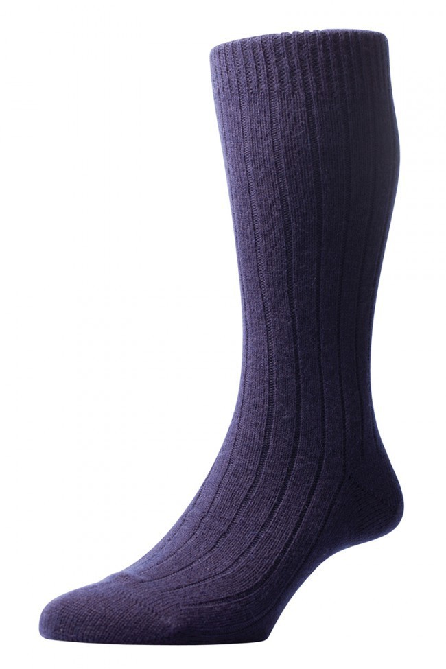 Pantherella Men's Waddington Cashmere Socks - Navy - Large