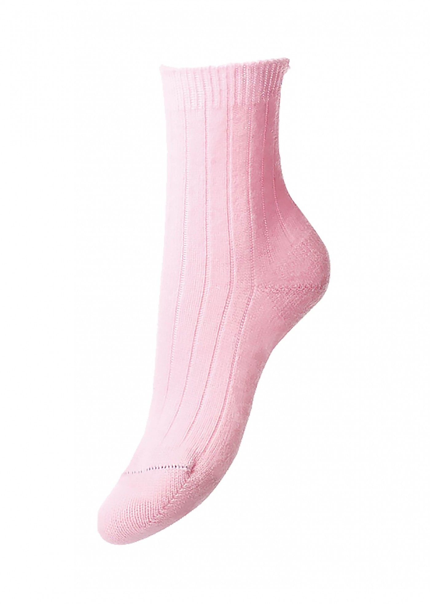 Pantherella Women's Tabitha Cashmere Ribbed Anklet Socks in Pale Pink
