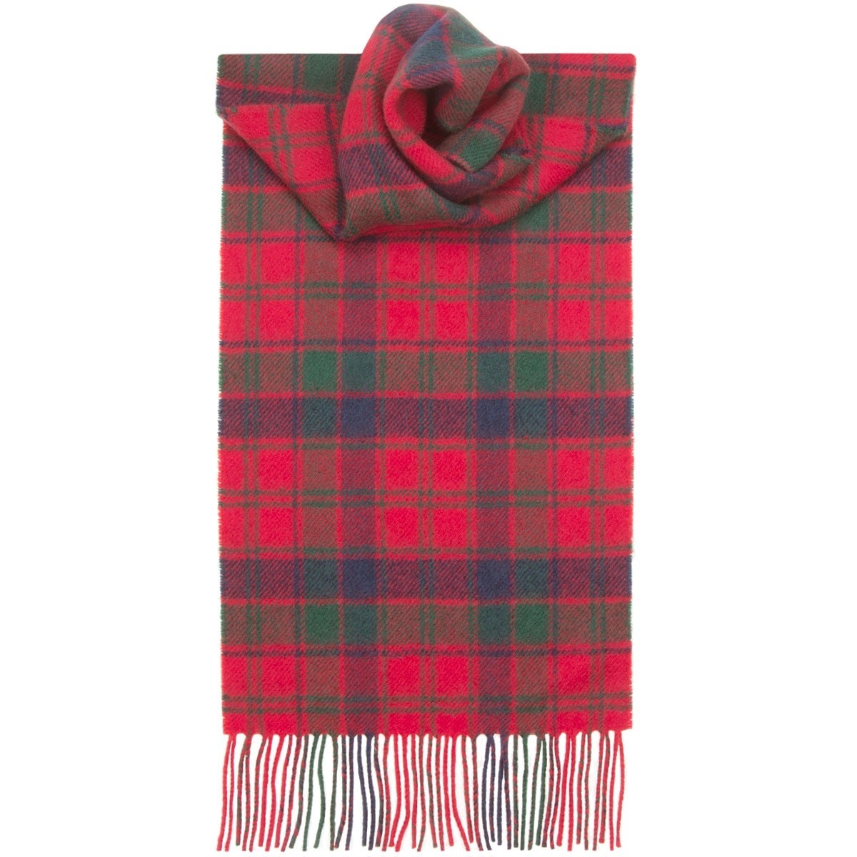 Robertson Red Modern Tartan 100% Lambswool Scarf by Lochcarron