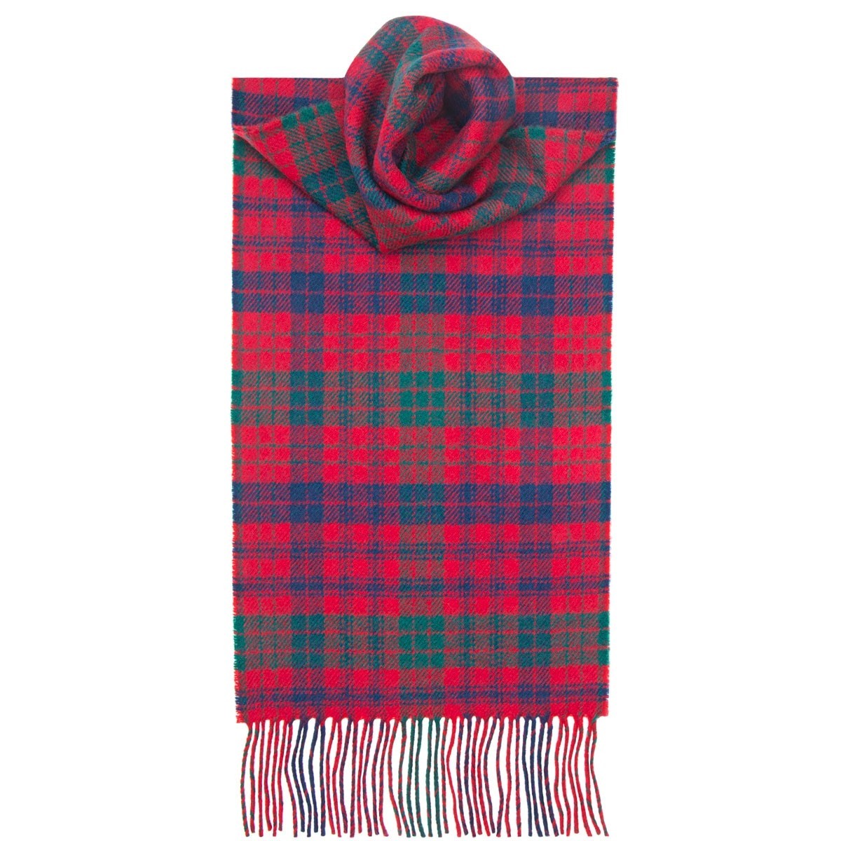 Ross Red Modern Tartan 100% Lambswool Scarf by Lochcarron