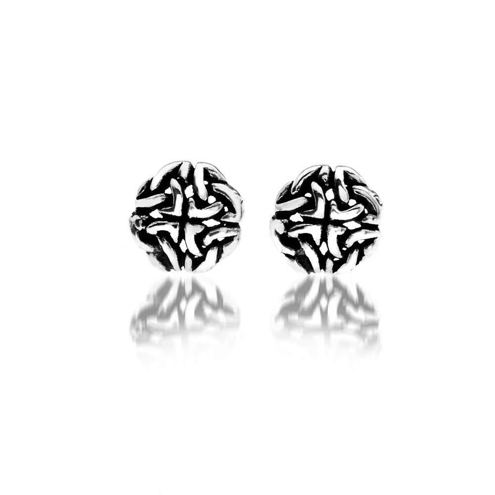 Celtic Knot Silver Stud Earrings