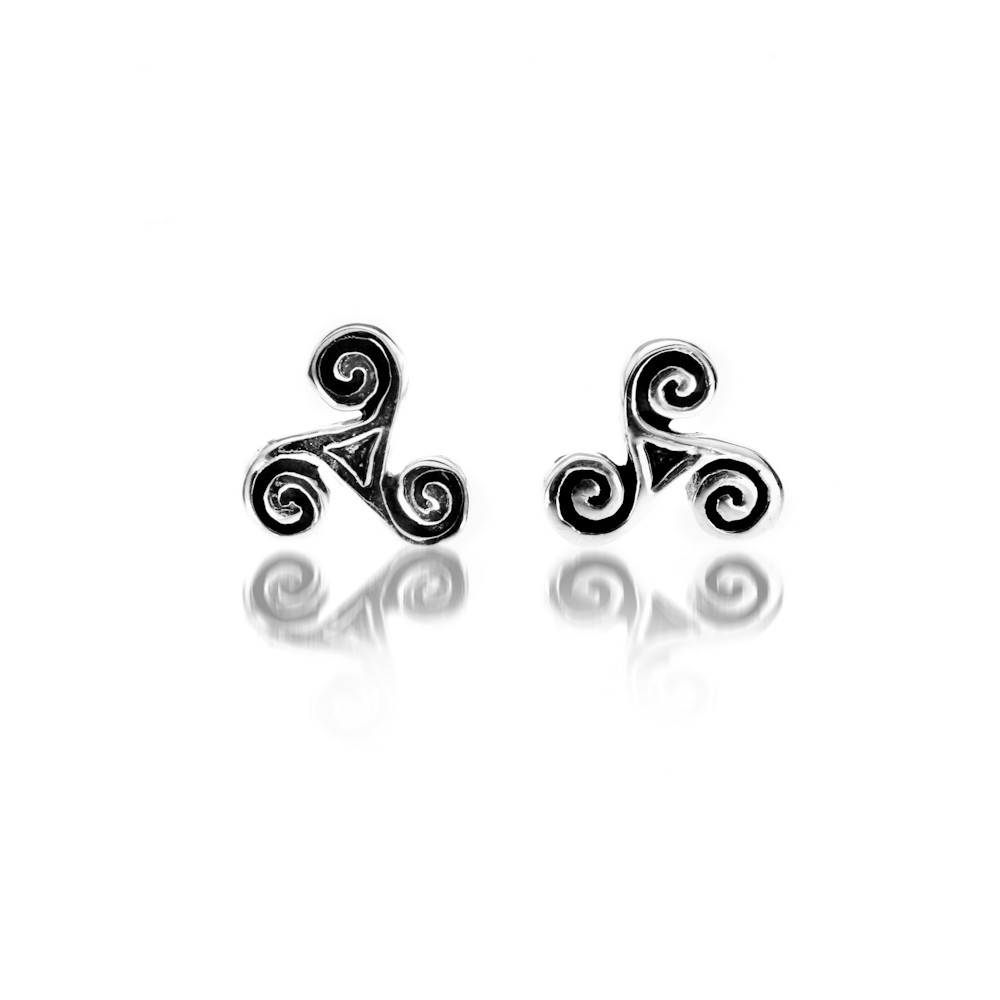  Small triskele Silver Stud Earrings