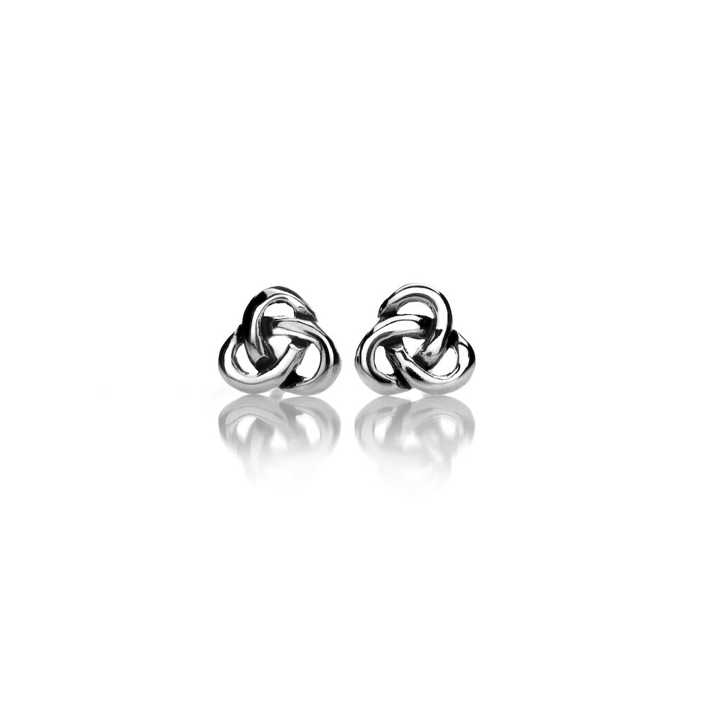 Celtic Trinity Knot Silver Stud Earrings 
