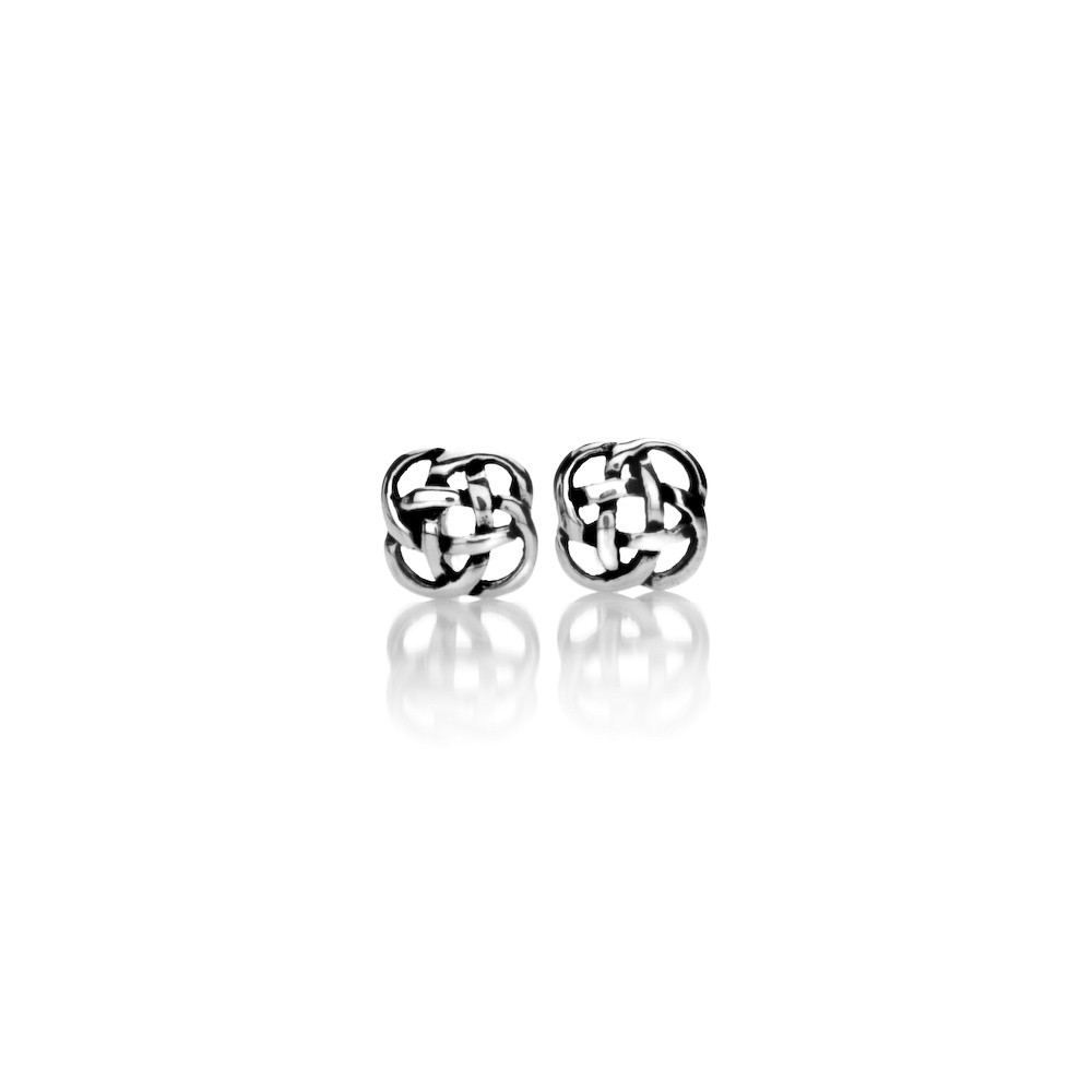 Celtic Knot Small Silver Stud Earrings 