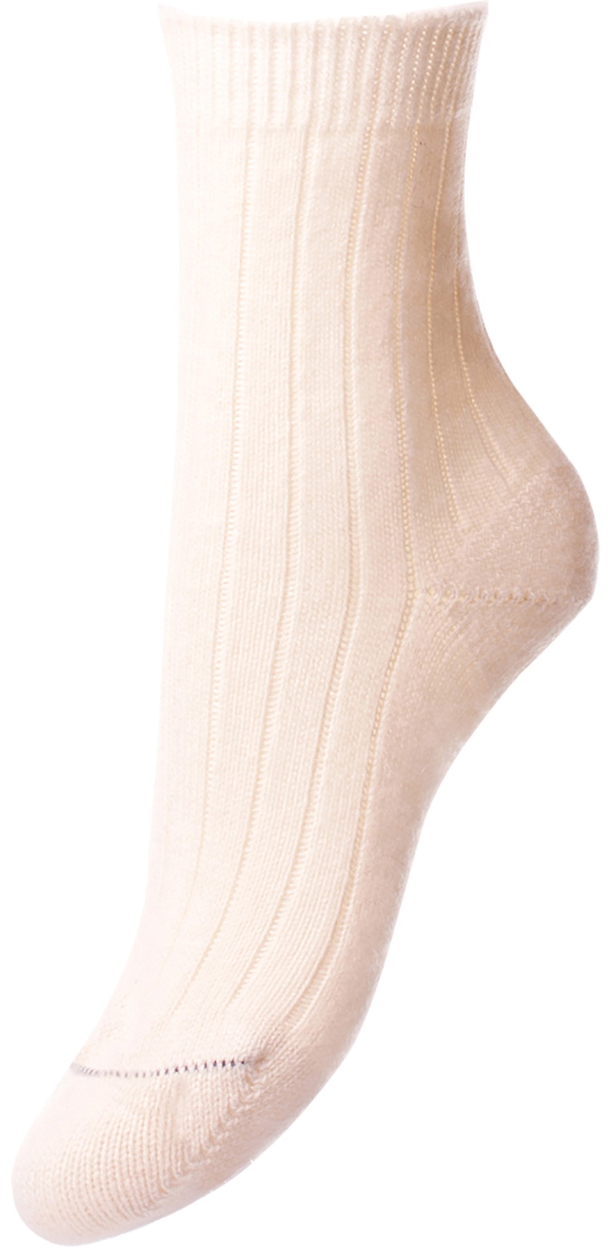 Pantherella Women's Tabitha Cashmere Ribbed Anklet Socks in Winter White