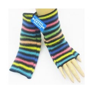 The Scarf Company 100% Lambswool Ladies Wristlets - Striped