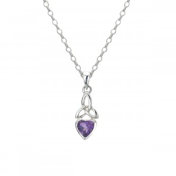Celtic Trinity Sterling Silver Heart Necklace Pendant 