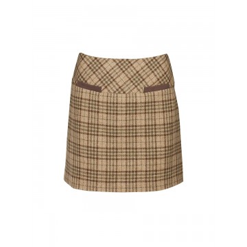 Clover Tweed Mini Skirt in Pebble by Dubarry