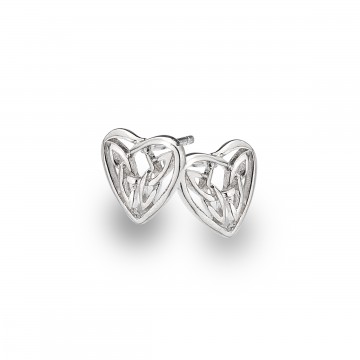 Celtic Heart Knot Sterling Silver Stud Earrings