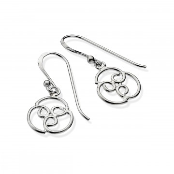 Celtic Spiral Round Sterling Silver Earrings 