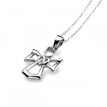 Celtic Angel Sterling Silver Pendant Necklace