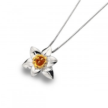 Daffodil Sterling Silver Pendant Necklace
