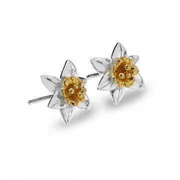 Daffodil Sterling Silver Stud Earrings