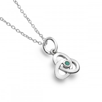Celtic Knot Turquiose Sterling Silver Pendant Necklace 