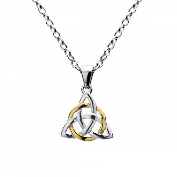 Celtic Knot Triangular Sterling Silver Pendant Necklace 