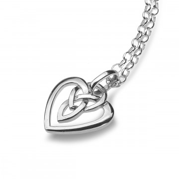 Celtic Heart Sterling Silver Pendant Necklace