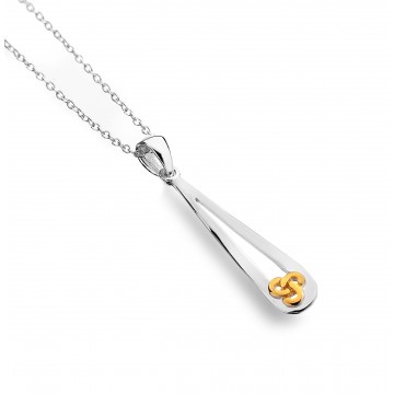 Celtic Knot Long Teardrop Sterling Silver Pendant Necklace