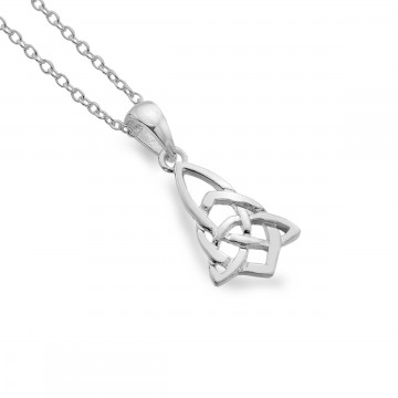 Celtic Trinity Knotwork Point Sterling Silver Pendant Necklace