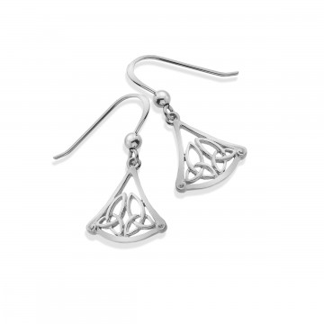 Celtic Trinity Knot Triangle Sterling Silver Earrings