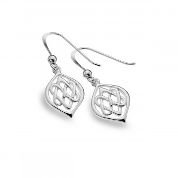 Celtic Two Hearts Entwined Sterling Silver Earrings