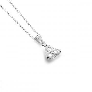 Celtic Trinity Knot Triangular Sterling Silver Pendant Necklace