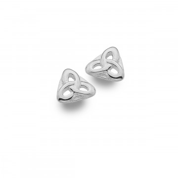 Celtic Knot Triangular Silver Stud Earrings 
